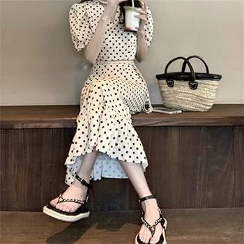 Amazon.co.jp: ドット柄スカートスーツ セットアップ レディース